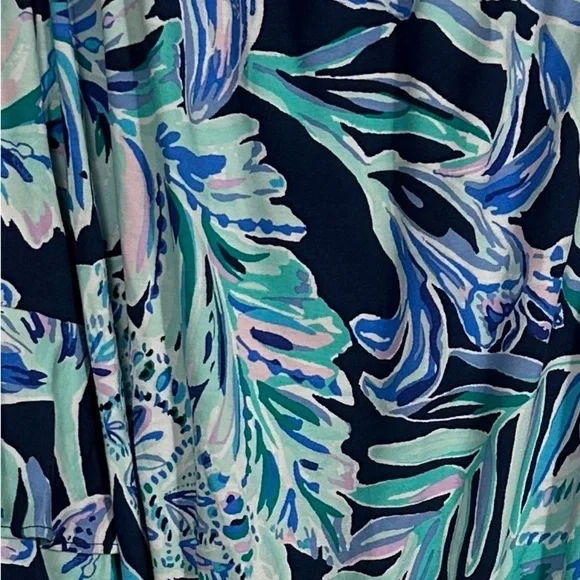 Lilly Pulitzer Calla off the shoulder romper, High Tide - Ready Set Gecko XXS - Picture 2 of 10